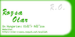 rozsa olar business card